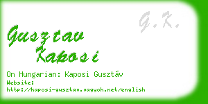 gusztav kaposi business card